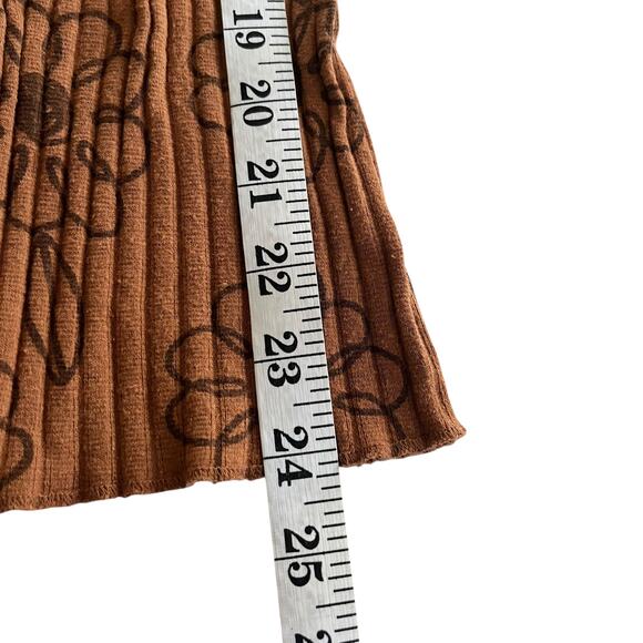 Zara Girls Brown Floral Retro Ribbed Jersey Pull On Pants size 4-5 - Picture 4 of 4